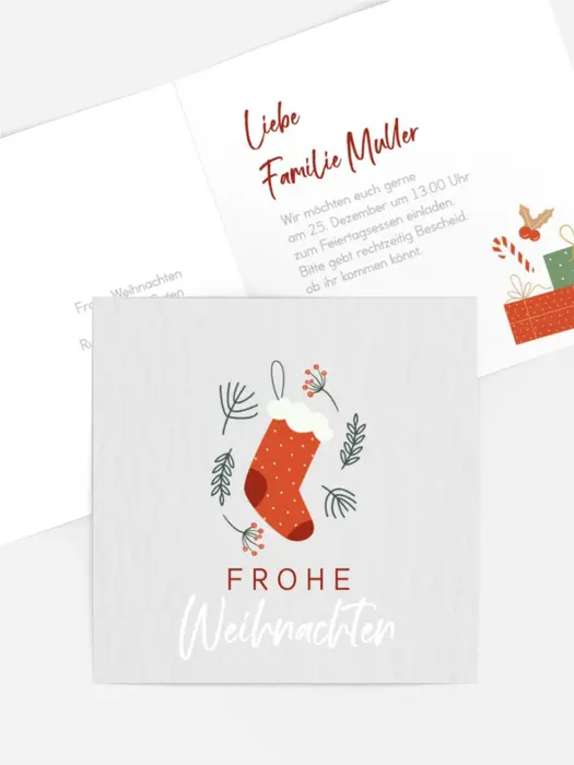 Einladung Weihnachten Rote Socke