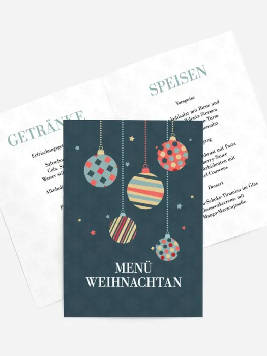 Menükarte Weihnachten Urlaubsspielzeug
