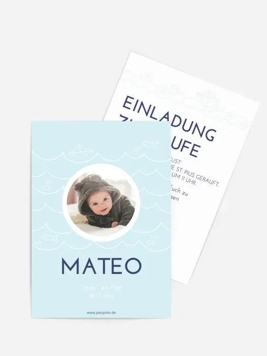Einladungskarte Taufe Kleiner Matrose