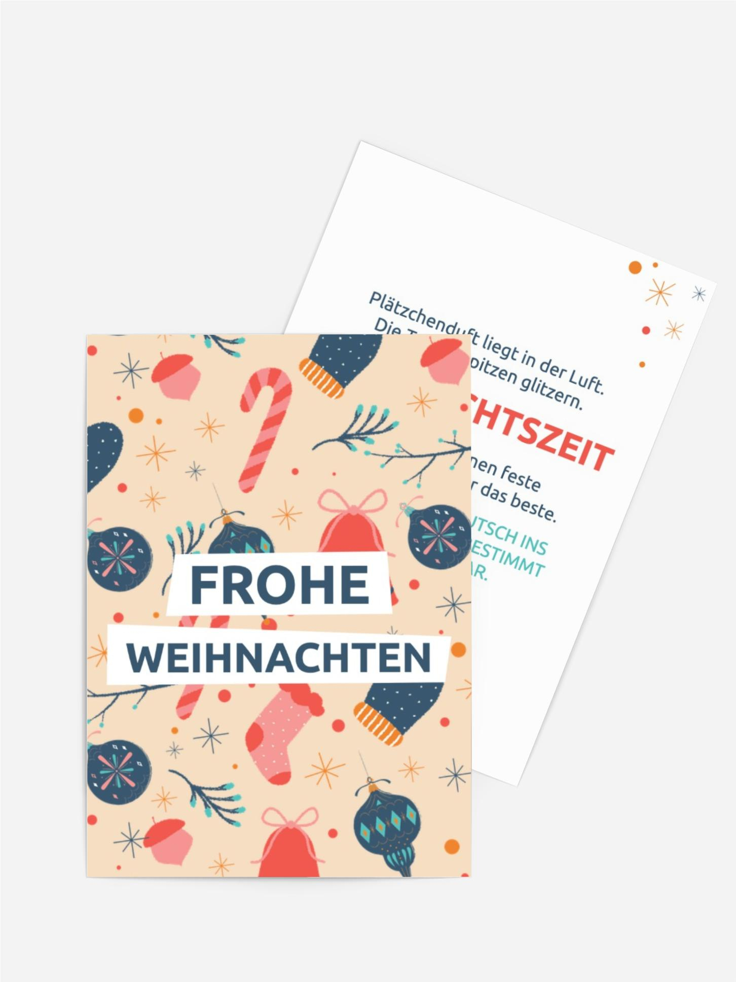Grußkarte Weihnachten Buntes Spielzeug
