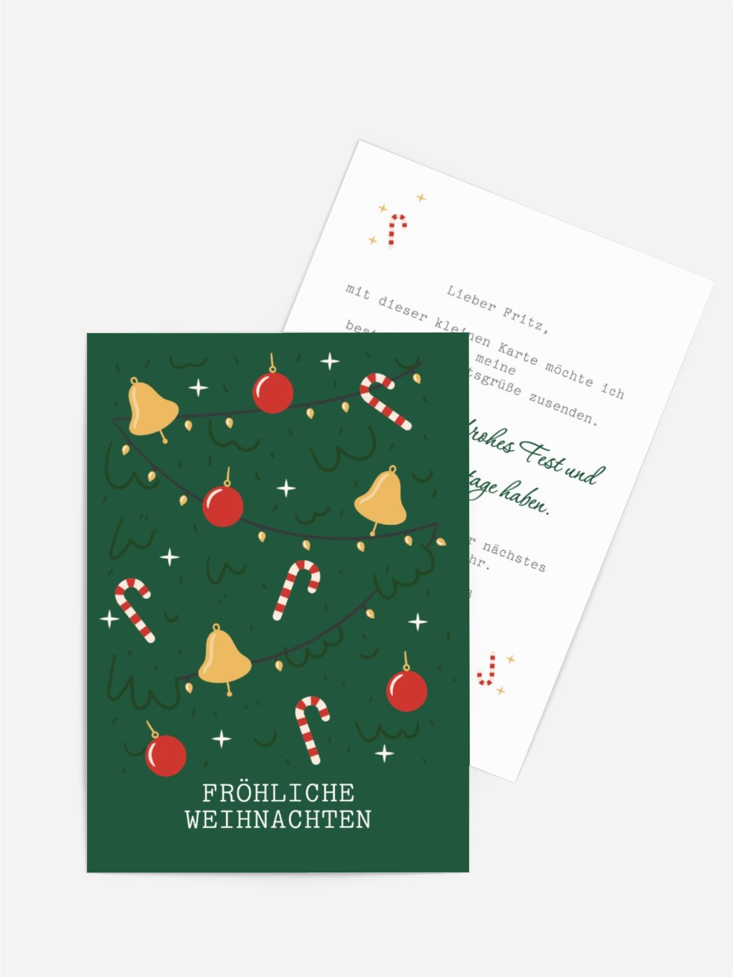 Grußkarte Weihnachten Weihnachtsbaum im Urlaub Grußkarte Weihnachten Weihnachtsbaum im Urlaub