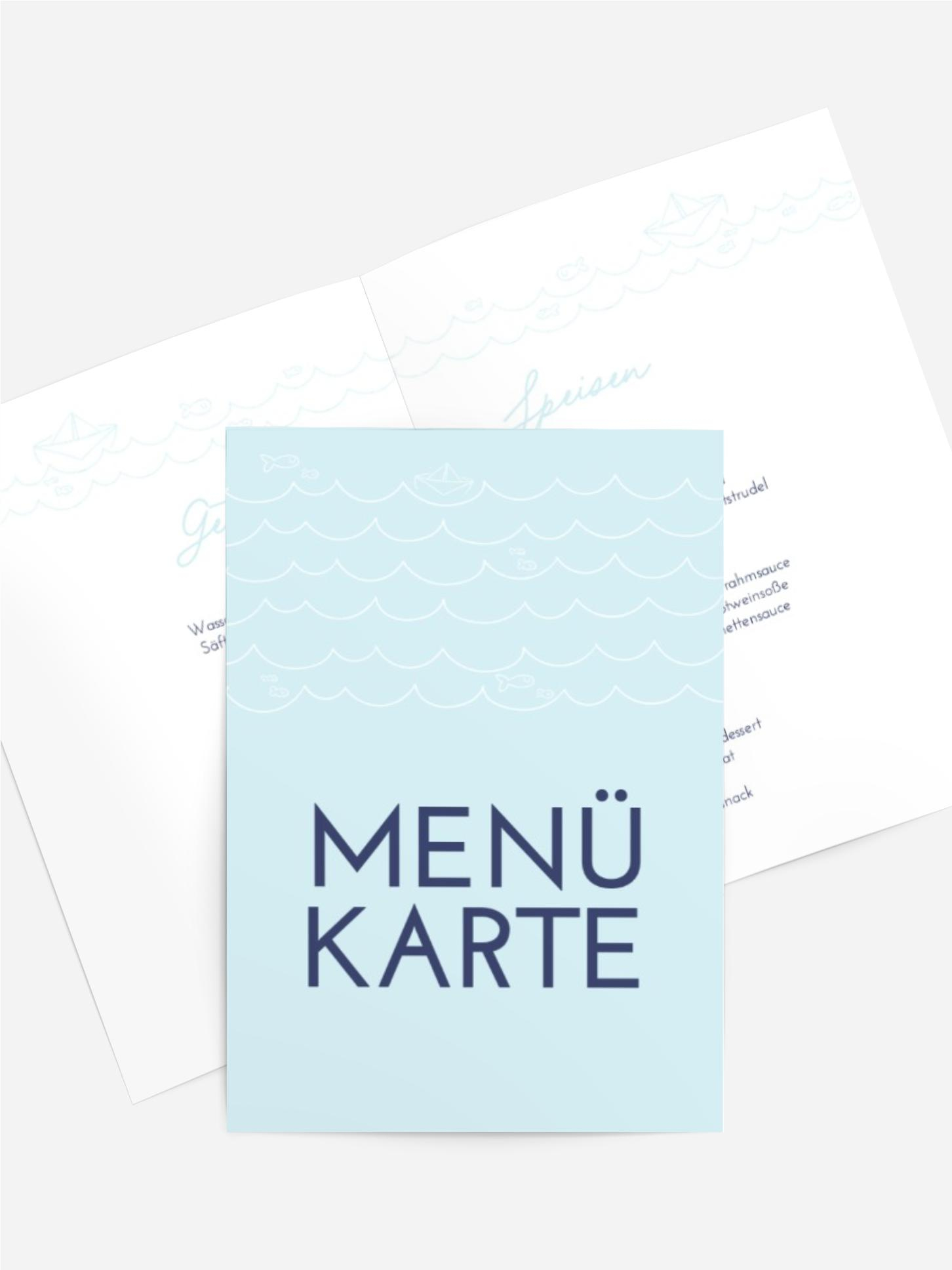Menükarte Taufe Kleiner Matrose