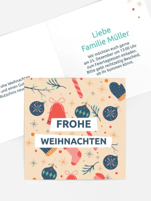 Einladung Weihnachten Buntes Spielzeug