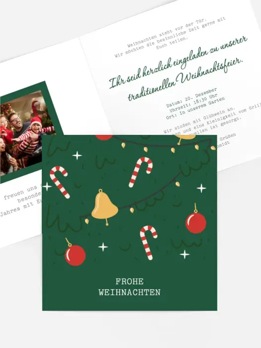 Einladung Weihnachten Weihnachtsbaum im Urlaub