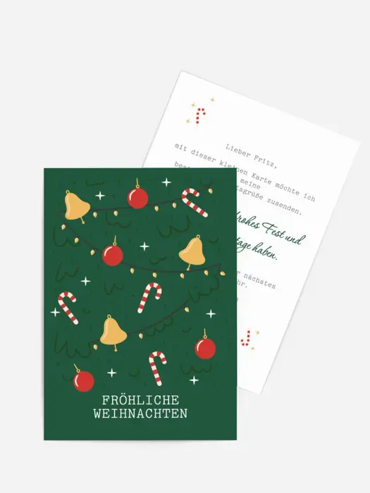 Grußkarte Weihnachten Weihnachtsbaum im Urlaub