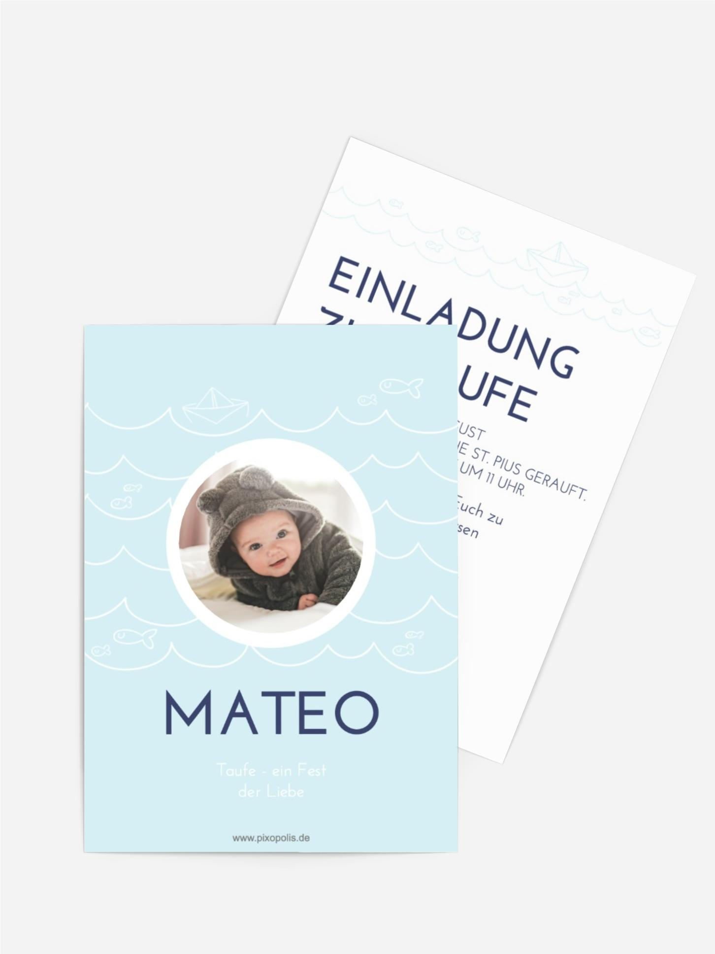 Einladungskarte Taufe Kleiner Matrose