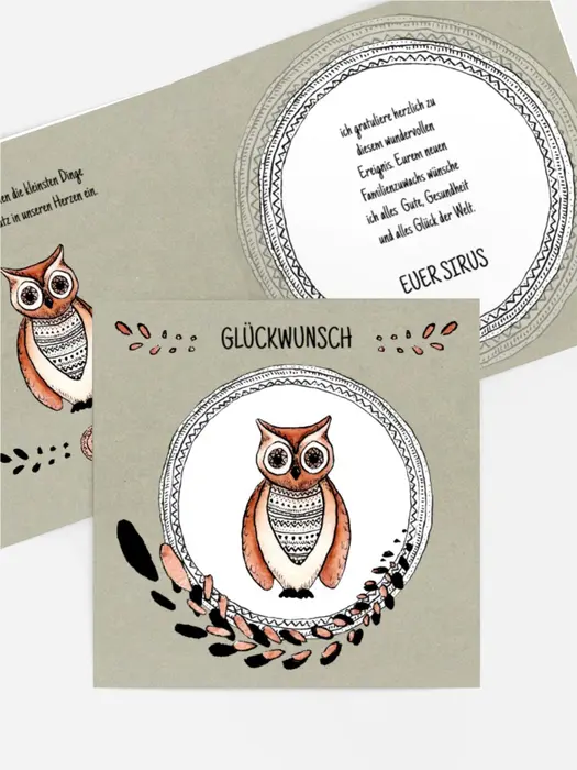 AmandaCreation Babyparty Karten "Guess Whooo" – 20 Stück, Eulen-Motiv, 6,4x10,2 Cm, Doppelseitig Bedruckt
