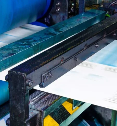 Druckverfahren. Motiv: Maschine im Druck
