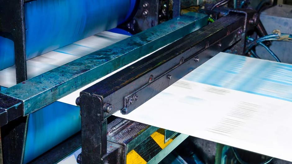 Druckverfahren. Motiv: Maschine im Druck