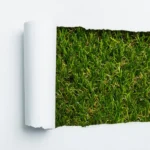 Ein Stück Rasen taucht hinter zerrissenem Papier auf; nachhaltiges, ökologisches und umweltfreundliches Drucken von Broschüren und mehr geht in vielen Druckereien