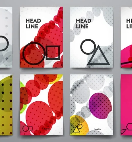 Farbenfrohe Plakate in verschiedenen Designs