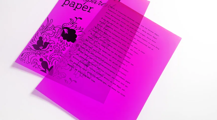 Transparentpapier bedrucken in vielen Farben, hier zwei Bögen A4 in violett.