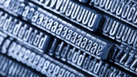 Typografie: Buchstaben für den Druck von typografischer Schrift, oder Fonts