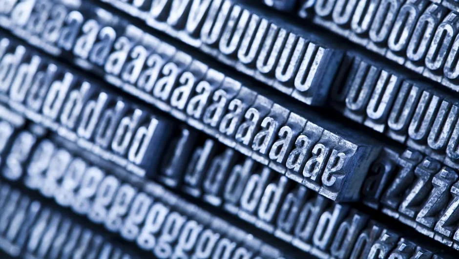 Typografie: Buchstaben für den Druck von typografischer Schrift, oder Fonts